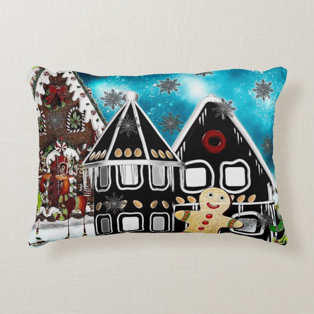 GingerVille jul Folk Art MIX Prydnadskudde (Framsidan)