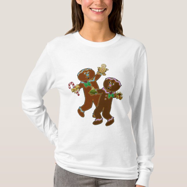 GingerVille jul Folk Art T Shirt (Framsida)