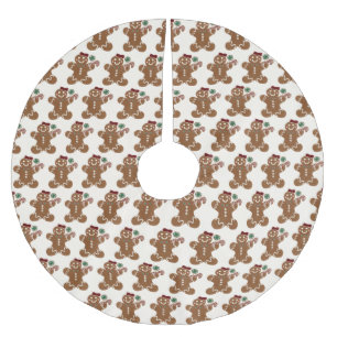 Gingerwoodflicka med rött snö och sötsaker julgransmatta borstad polyester