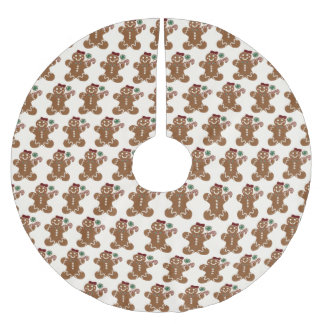 Gingerwoodflicka med rött snö och sötsaker julgransmatta borstad polyester