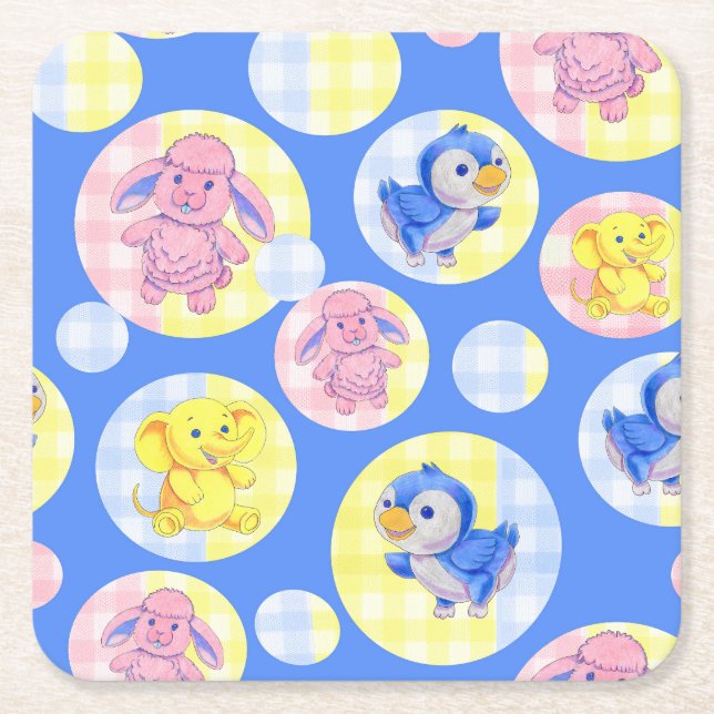 Gingham Animal Underlägg (Framsidan)