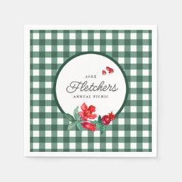 Gingham-Anpassningsbar för granatäpple och Grönt Pappersservett