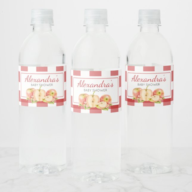 Gingham Äpple av Vårt Öga Barnkalas Vattenflaskor Etikett (Flaskor)