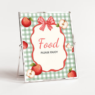 Gingham Apple från Öga Baby Shower Food Poster