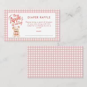 Gingham Apple från Öga Diaper Raffle Baby Shower Tilläggskort