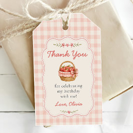 Gingham Apple of Our Eye Baby Shower Presentetikett