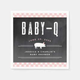 Gingham Baby BBQ Rosa Samkönad Babygala Pappersservett