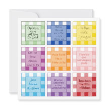 Gingham Baby Birth-annonsering Faith-baserad