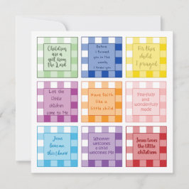 Gingham Baby Birth-annonsering Faith-baserad Kort