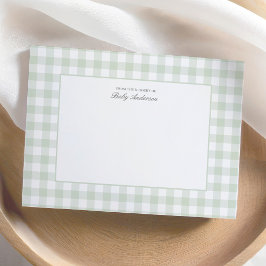 Gingham Baby Shower (klassiskt skage) - Tack för d Kort