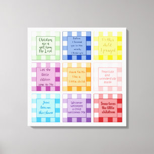 Gingham Baby vers Tro baserad Canvastryck
