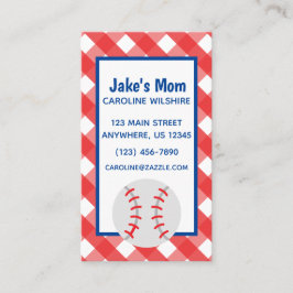 Gingham Baseball Business- eller kontaktkort Visitkort