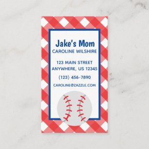 Gingham Baseball Business- eller kontaktkort Visitkort