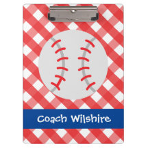 Gingham Baseball Personlig Clipboard