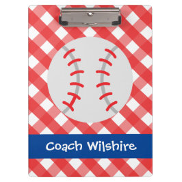 Gingham Baseball Personlig Clipboard