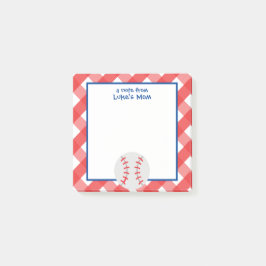 Gingham Baseball Personlig Post-it-Anteckningsbloc Post-it Block