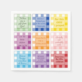 Gingham Bible verses Baby Shower Pappersservett