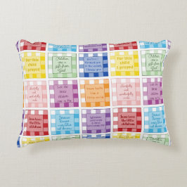 Gingham Bible verses om barn Accent Pillow Prydnadskudde