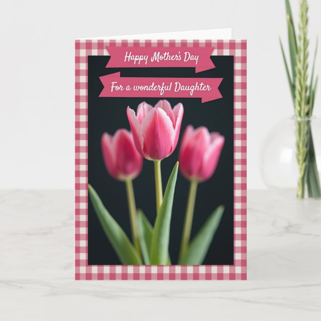 Gingham Blommig Kort för särskilda tillfällen (Framsida)