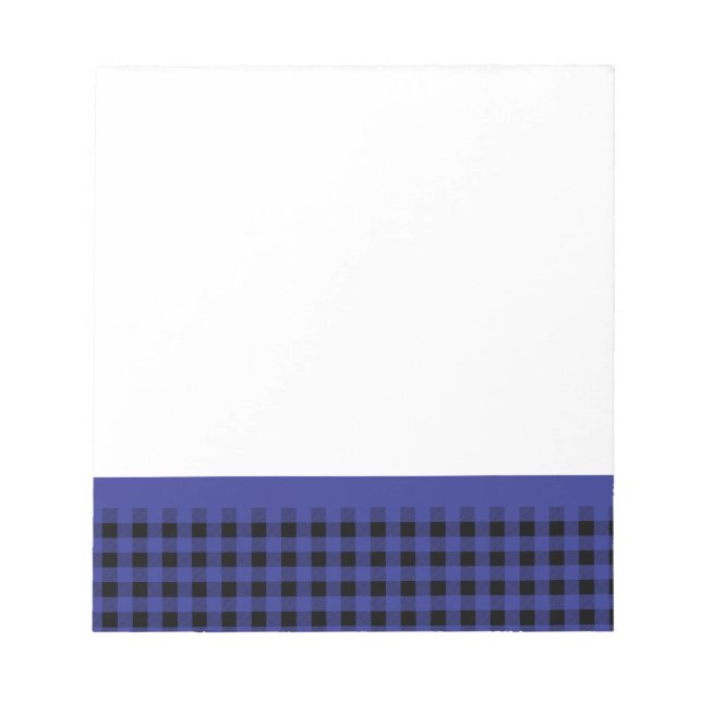Gingham Blue och Black Anteckningsblock (Framsida)
