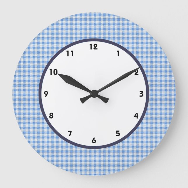 gingham blue och white check klocka (Framsida)
