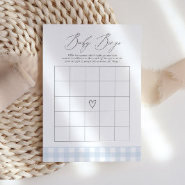 Gingham Boy Shower Bingo Game Inbjudningar