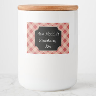Gingham Burk Kitchen Labels Gift Märkre Stickers Mat Etiketter