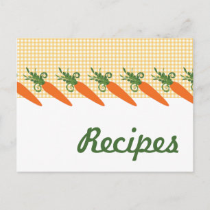 Gingham Carrot Recipe Postcard Vykort