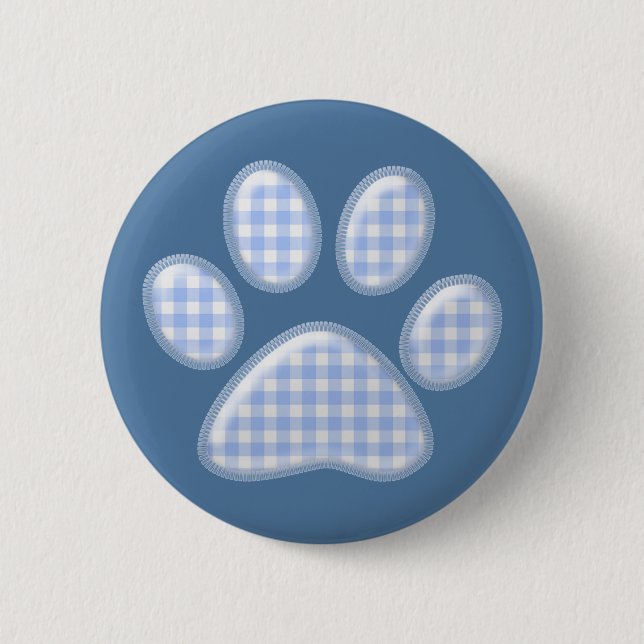 gingham cat tass - blue knapp (Framsida)