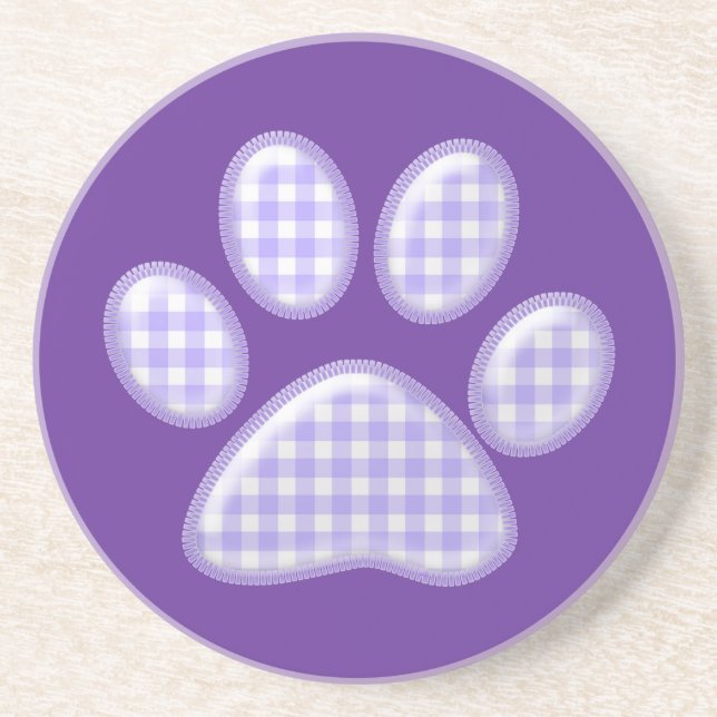 gingham cat tass - lila underlägg sandsten (Framsidan)