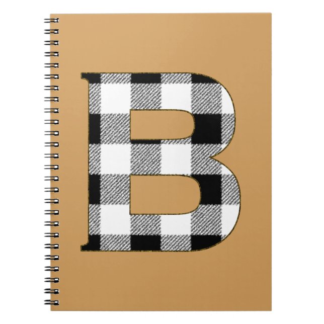 Gingham Check B Anteckningsbok Med Spiral (Framsidan)