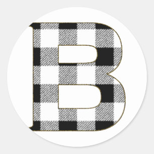 Gingham Check B Runt Klistermärke