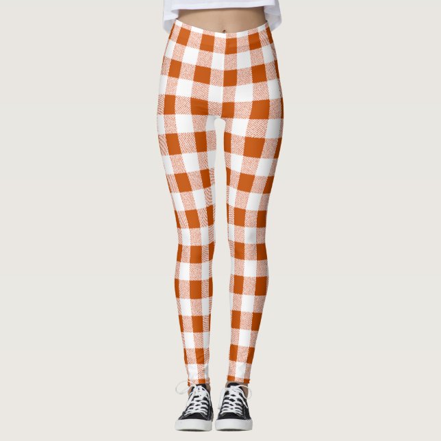 Gingham Check Brown Leggings (Framsida)
