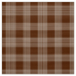 Gingham Check Brown och White Fabric Tyg