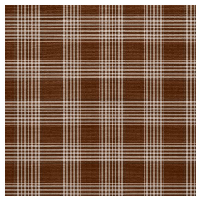 Gingham Check Brown och White Fabric Tyg (Provkarta)