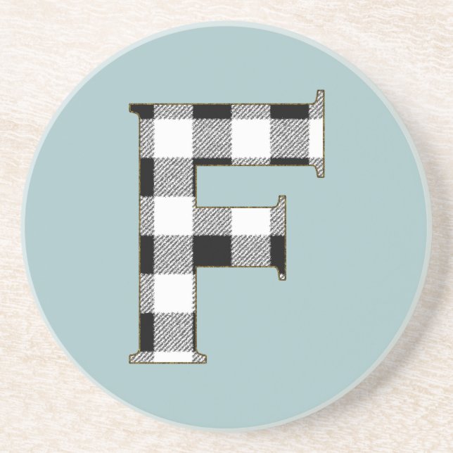 Gingham Check F Underlägg Sandsten (Framsidan)