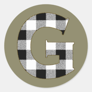 Gingham Check G Runt Klistermärke