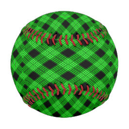 Gingham Check Grönt och Black Mönster Baseball