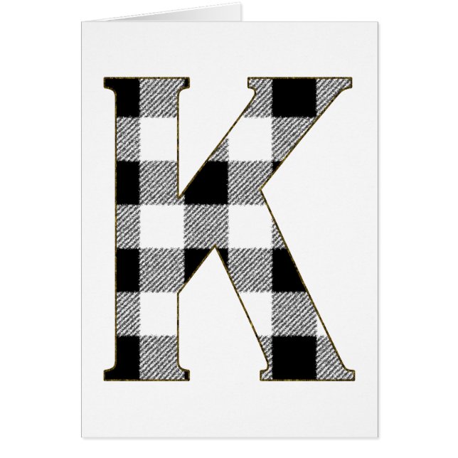 Gingham Check K Hälsningskort (Framsidan)