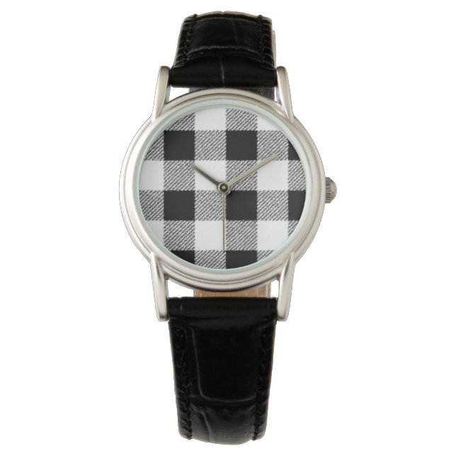 Gingham Check Mönster Armbandsur (Framsida)