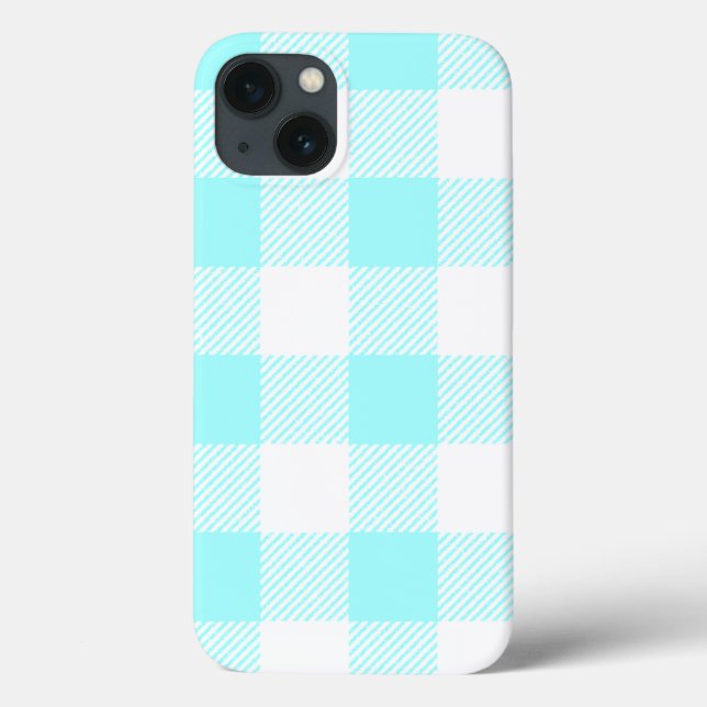 Gingham Check Mönster (ljusblå) (Baksida)