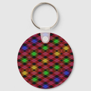 Gingham Check Multicolor Mönster Nyckelring
