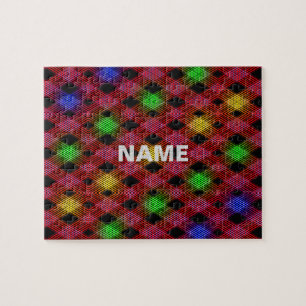 Gingham Check Multicolor Mönster Pussel