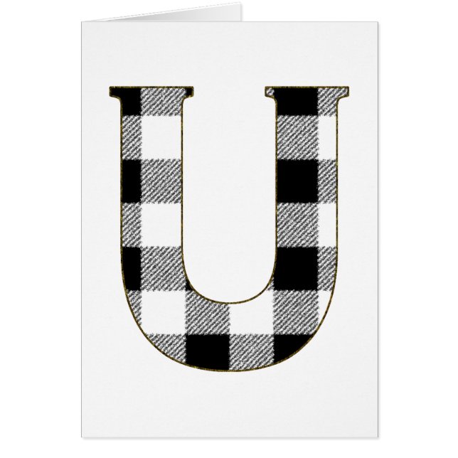 Gingham Check U Hälsningskort (Framsidan)