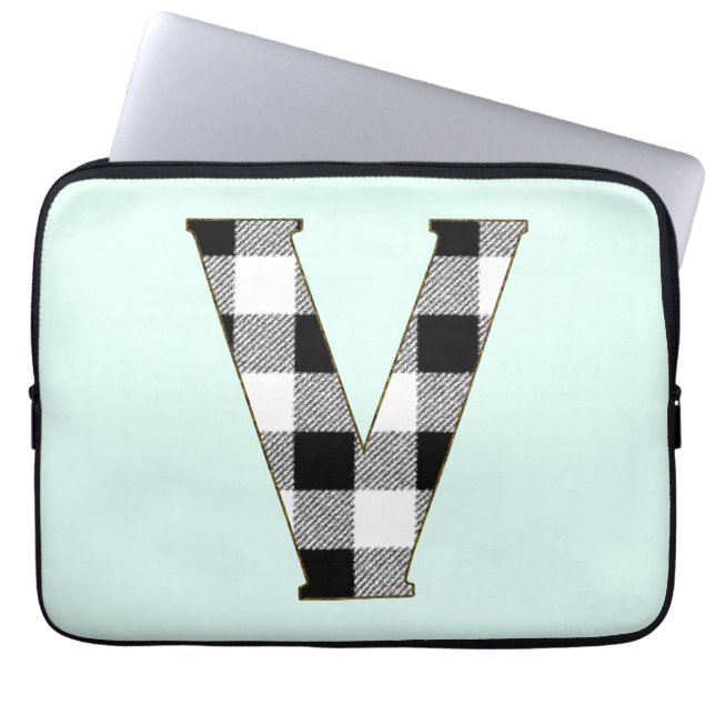 Gingham Check V Laptop Sleeve (Framsidan)