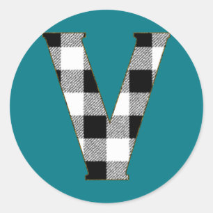 Gingham Check V Runt Klistermärke