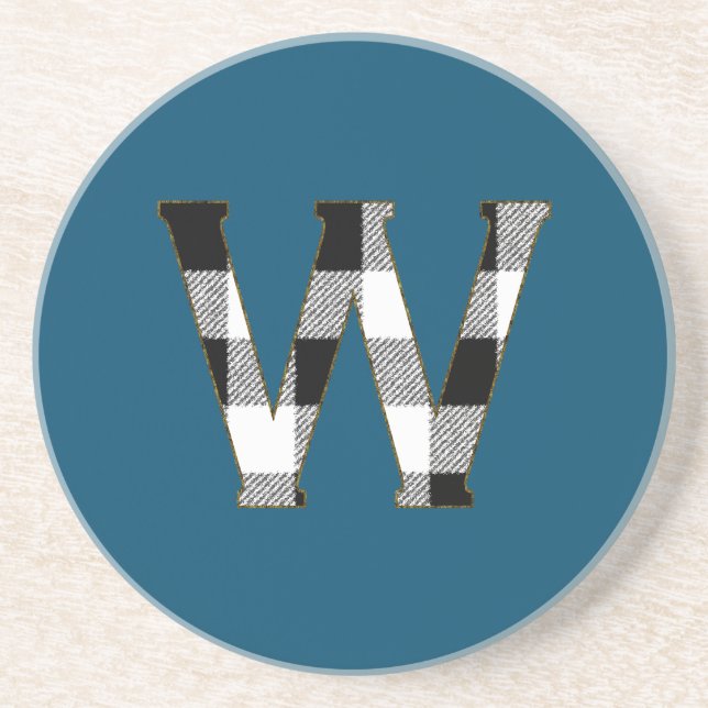 Gingham Check W Underlägg Sandsten (Framsidan)