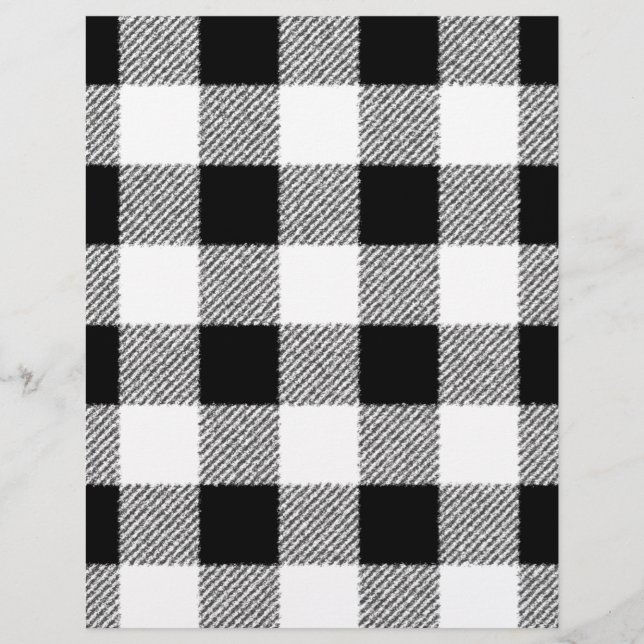 Gingham checkar mönster svartvitt reklamblad (Framsidan)