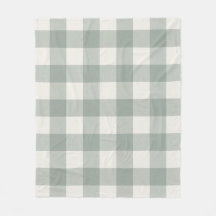 Gingham checkar plaid Light Sage grönt
