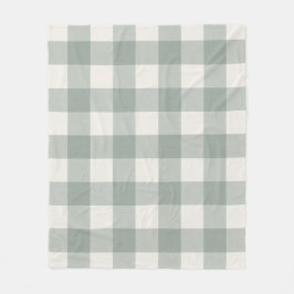 Gingham checkar plaid Light Sage grönt Fleecefilt